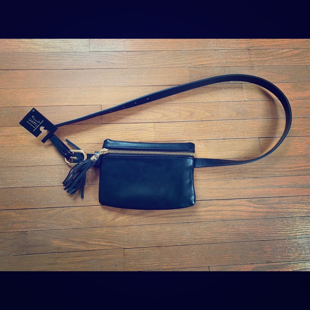 I. N. C. Black belt purse
